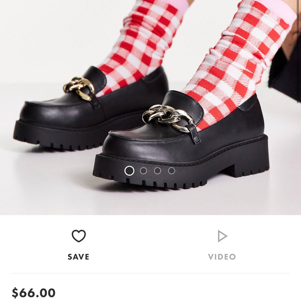 Monki NWT chunky chain loafers
